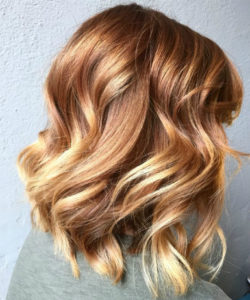 koperkleurige balayage